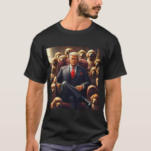 Cool MAGA Dog TRUMP surrounded by Dogs funny T-Shirt