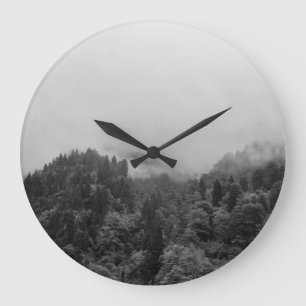 Cool, magical foggy nature large clock