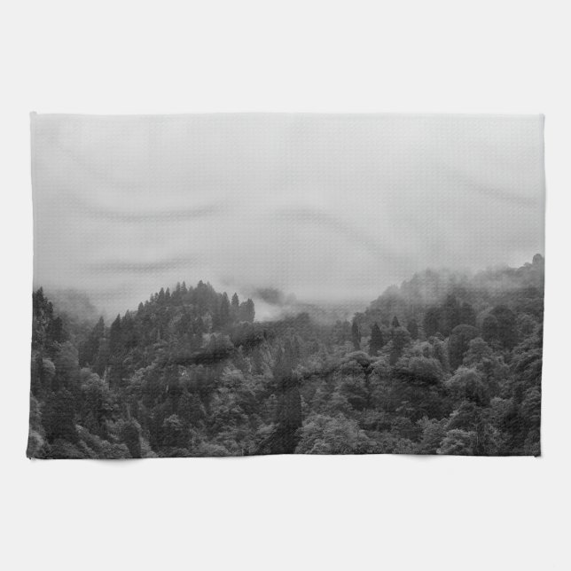 Cool, magical foggy nature tea towel (Horizontal)