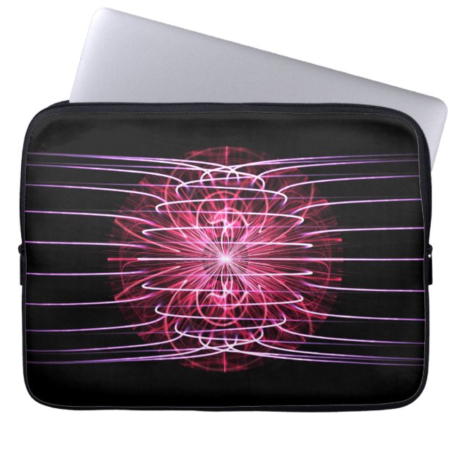 Cool Magnetic Fractal Art Laptop Sleeve (Front)