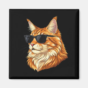 Cool Maine Coon Cat Wearing Sunglasses Funny Cats Magnet