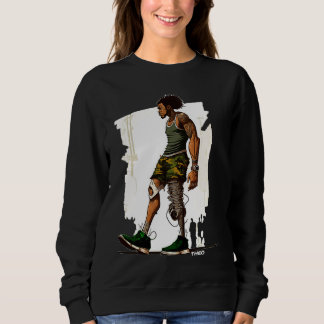 Cool Male Walking Prosthetic Legs Urban Streetwear Sweatshirt