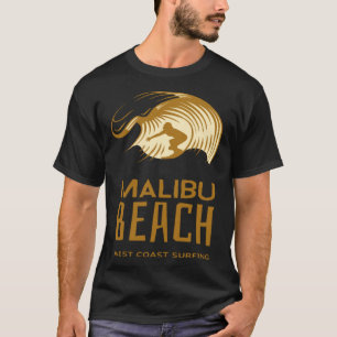 Cool Malibu Beach West Coast Surfing California T-Shirt