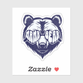 Cool Mama Bear Wearing Sunglasses Navy Blue Animal
