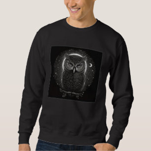Cool Mandala Owl Illustration Unique Big Eyes Wome Sweatshirt