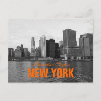 Cool Manhattan Skyline New York Postcard