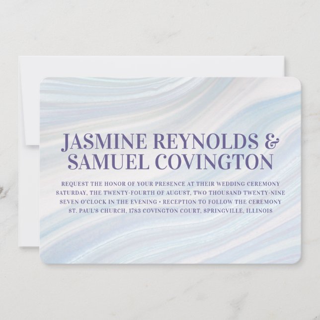 Cool Marble Geode Wedding Invitation (Front)