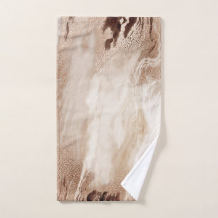 Cool Marble Granite Texture Brown Gold Bath Towel Set