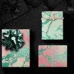 Cool Marble | Lovely Pastel Coral and Green Ombre Wrapping Paper Sheet<br><div class="desc">Great for DIY crafting, gift wrapping, and furniture decoupage! Bright rich and vibrant palette featuring a colourful unicorn-inspired marble textured watercolor gradient in a radiant turquoise blue and pink ombre with lavender purple. This hand-painted gradient adds the perfect pop of colour. From the "Modern Watercolor Marbles" collection, this design features...</div>