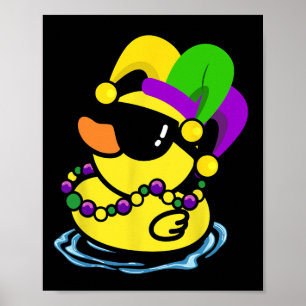 Cool Mardi Gras Duck New Orleans Carnival Party Wo Poster