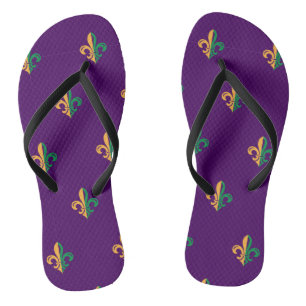Cool Mardi Gras Fleur de Lis Jandals
