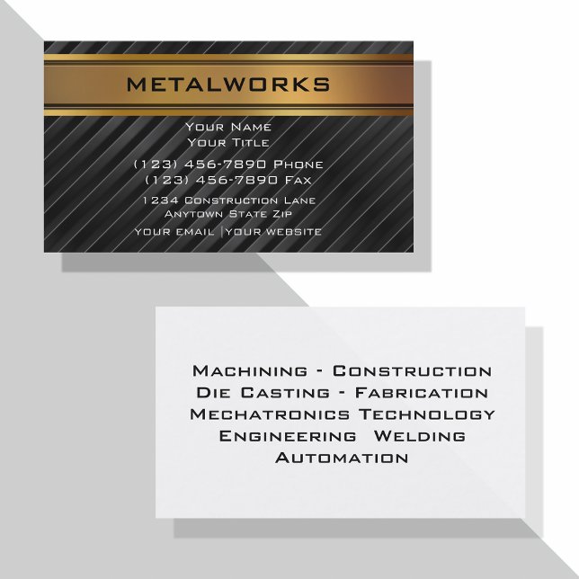 Cool Masculine Construction Business Cards (Creator Uploaded)