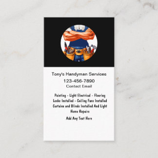 Cool Masculine Handyman Services Business Card