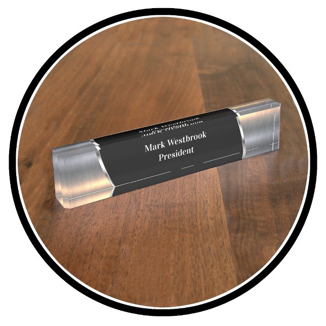 Cool Masculine Men's Monogram Executive Nameplate (Creator Uploaded)