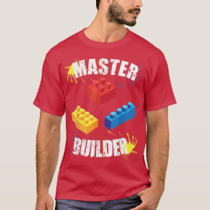 Cool Master Builder Funny Building Blocks Men Wome T-Shirt