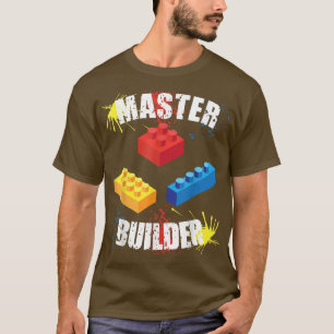 Cool Master Builder Funny Building Blocks Men Wome T-Shirt