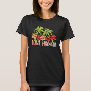 Cool Maui Sunset Hawaiian Hibiscus Flowers Honolul T-Shirt