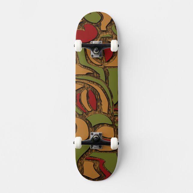 Cool Mayan Hieroglyphs Design Skateboard (Front)
