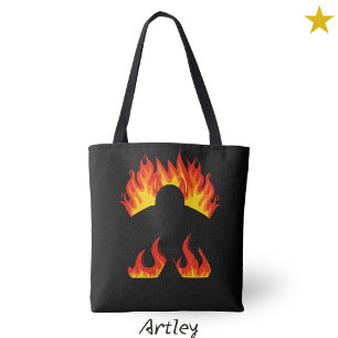 Cool Meeple On Fire Board Games Tote Bag