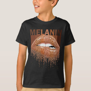 Cool Melanin Queen Lips Women Black Queen African  T-Shirt