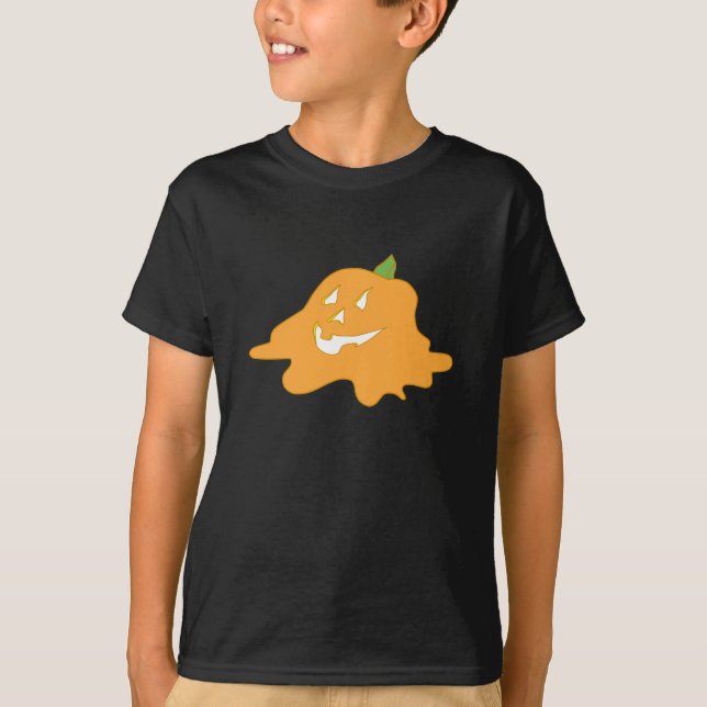 Cool Melting Halloween Jack-O-Lantern  T-Shirt (Front)