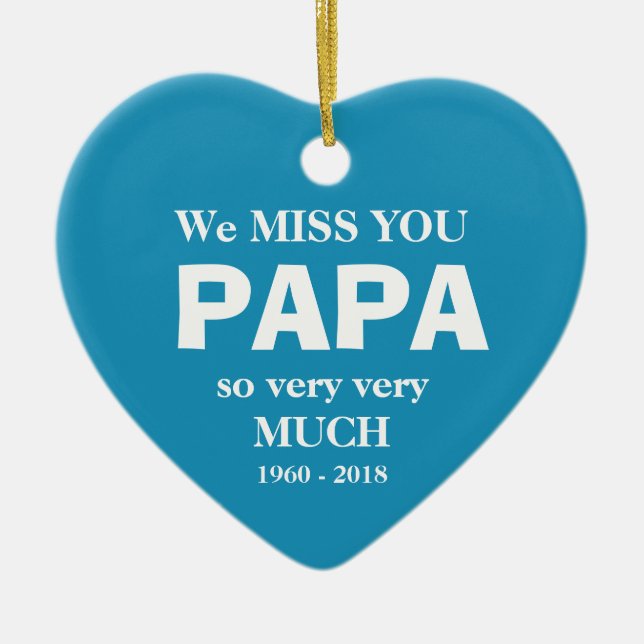 Cool Memorial Personalized PAPA Holiday Ornament (Front)