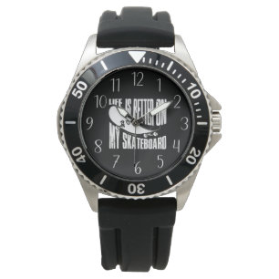 cool men skateboarding lovers watch