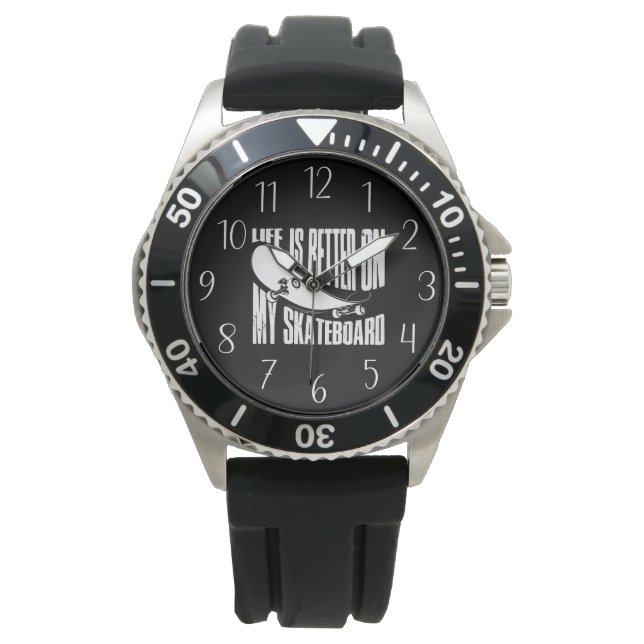 cool men skateboarding lovers  watch (Front)