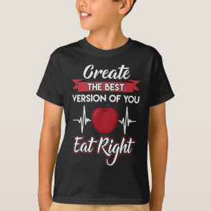 Cool Men Women Healthy Eating Fruit Heartbeat Imag T-Shirt