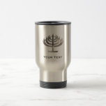 Cool Menorah Travel Mug<br><div class="desc">Cool grunge industrial metal look Jewish Hanukkah Menorah design. Great for gifts! Available on tee shirts, smart phone cases, mousepads, keychains, posters, cards, electronic covers, computer laptop / notebook sleeves, caps, mugs, and more! Visit our site for a custom gift case for Samsung Galaxy S3, iphone 5, HTC vivid /...</div>