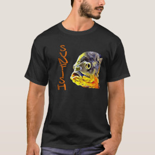 Cool Men's Graphic Oil Painted Sunfish Fish T-Shirt