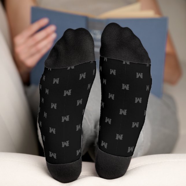 Cool men's socks with custom name initial monogram (Bottom)