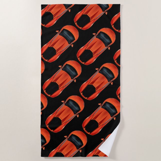 Cool Men's Sports Car Theme Beach Towel (Front)