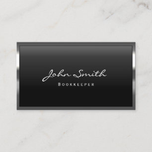 Cool Metal Border Bookkeeper Business Card