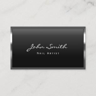 Cool Metal Border Nail Art Business Card