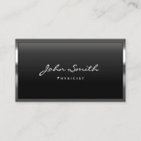 Cool Metal Border Physicist Business Card