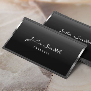 Cool Metal Border Producer Business Card