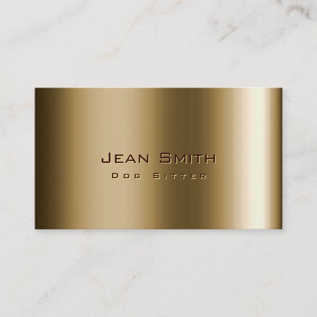 Cool Metal Bronze Dog Sitter Business Card (Front)