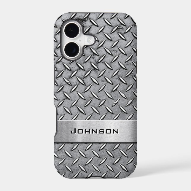 Cool Metal Diamond Cut Metallic Plate Pattern (Back)