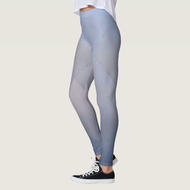 Cool Metallic Aluminium Plates Grey to Blue Leggings (Left)