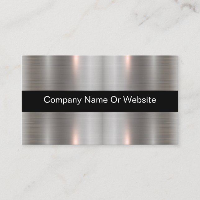 Cool Metallic Look Business Card Template (Front)