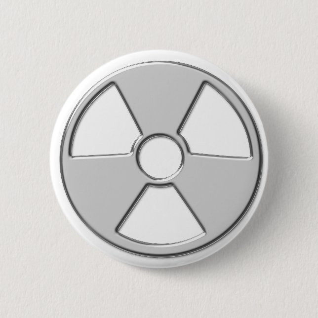 Cool Metallic Radioactive Radiation Symbol 6 Cm Round Badge (Front)