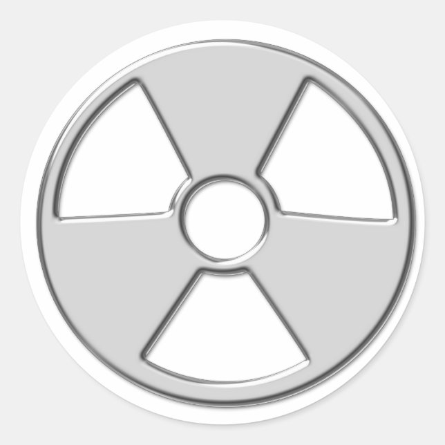 Cool Metallic Radioactive Radiation Symbol Classic Round Sticker (Front)
