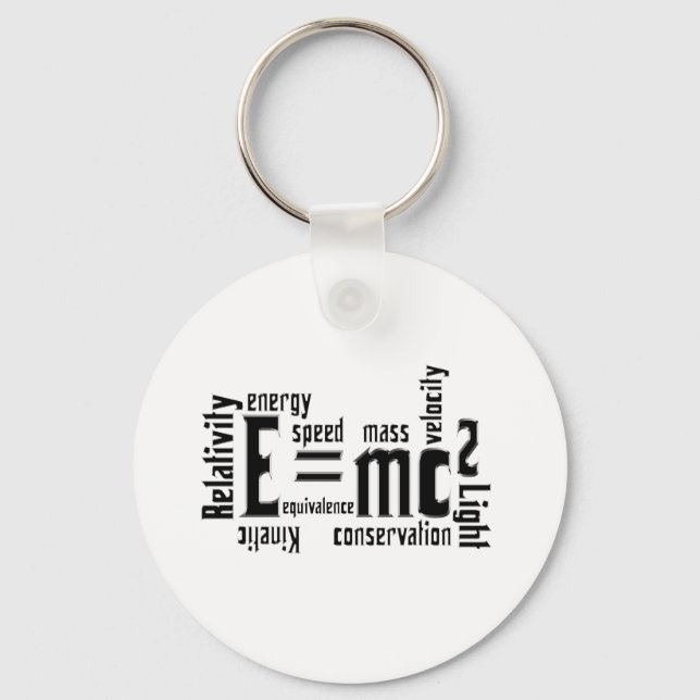 Cool Metallic Science Mass Equivalence Key Ring (Front)