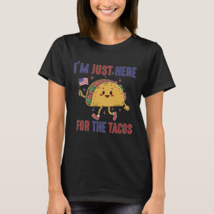  Cool Mexican  Tacos Food, USA Flag 4th of July T-Shirt