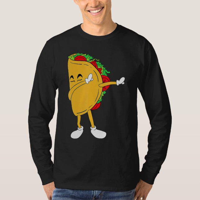Cool Mexico Dabbing Taco Funny Mexican Food T-Shirt (Front)