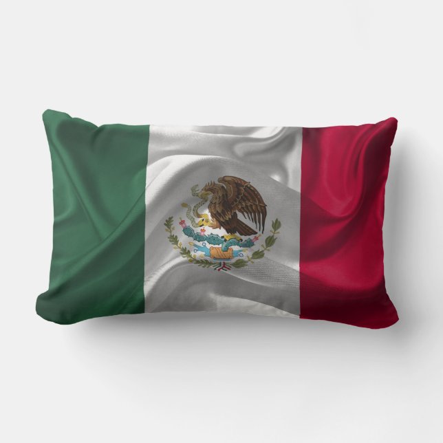 Cool Mexico Flag Design Lumbar Cushion (Front)