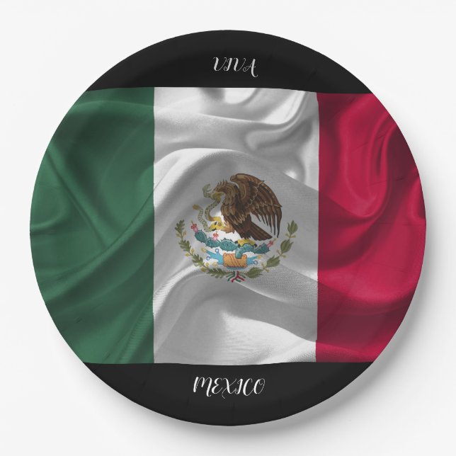 Cool Mexico Flag Design Paper Plate (Front)