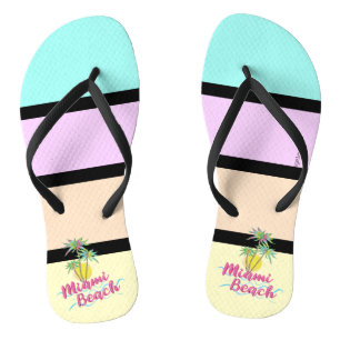 Cool Miami Beach Florida, Palm Trees Flip Flops