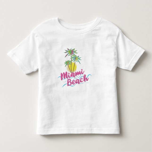 Cool Miami Beach, Florida Palm Trees Graphic Toddler T-Shirt (Front)
